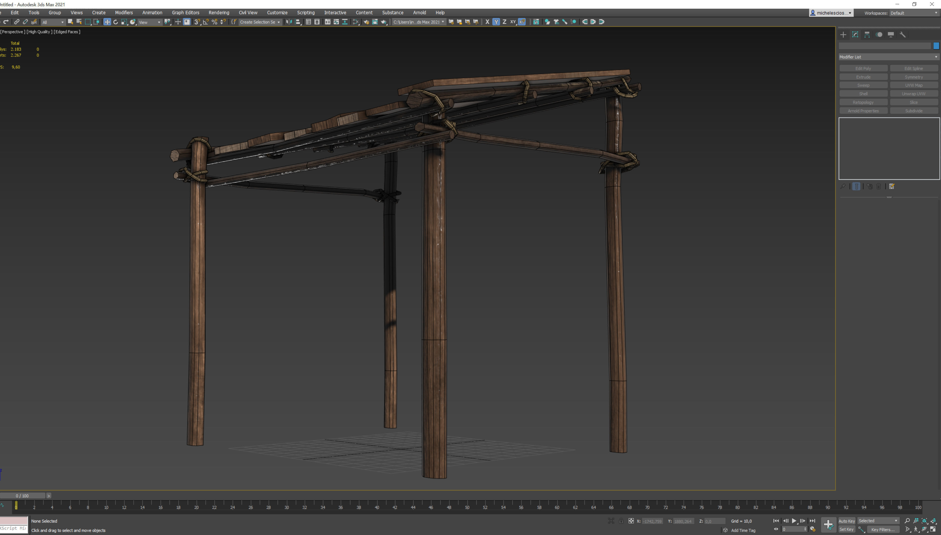 medieval canopy low poly 3d model  Low-poly 3D model_2