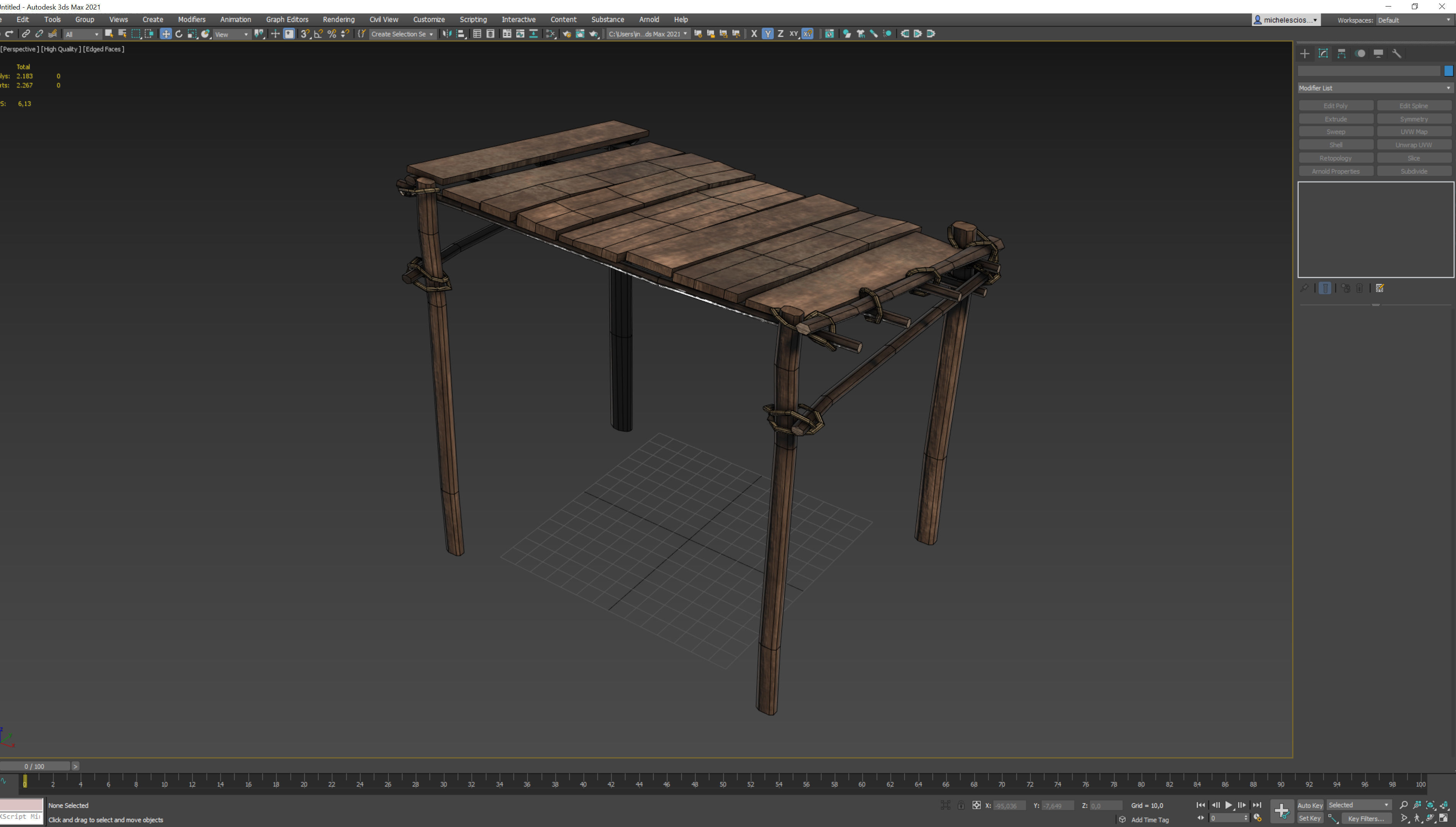 medieval canopy low poly 3d model  Low-poly 3D model_4