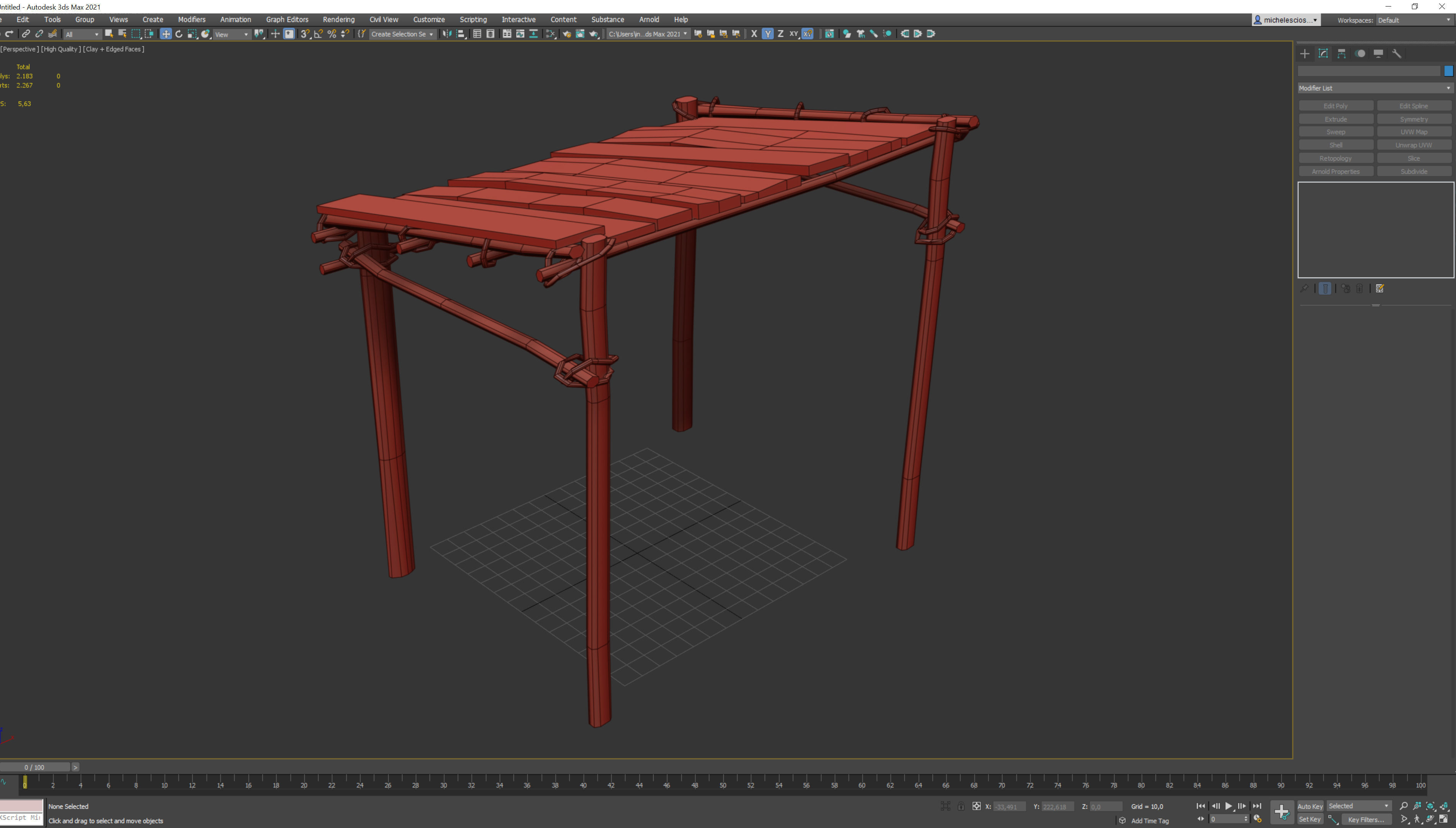 medieval canopy low poly 3d model  Low-poly 3D model_1