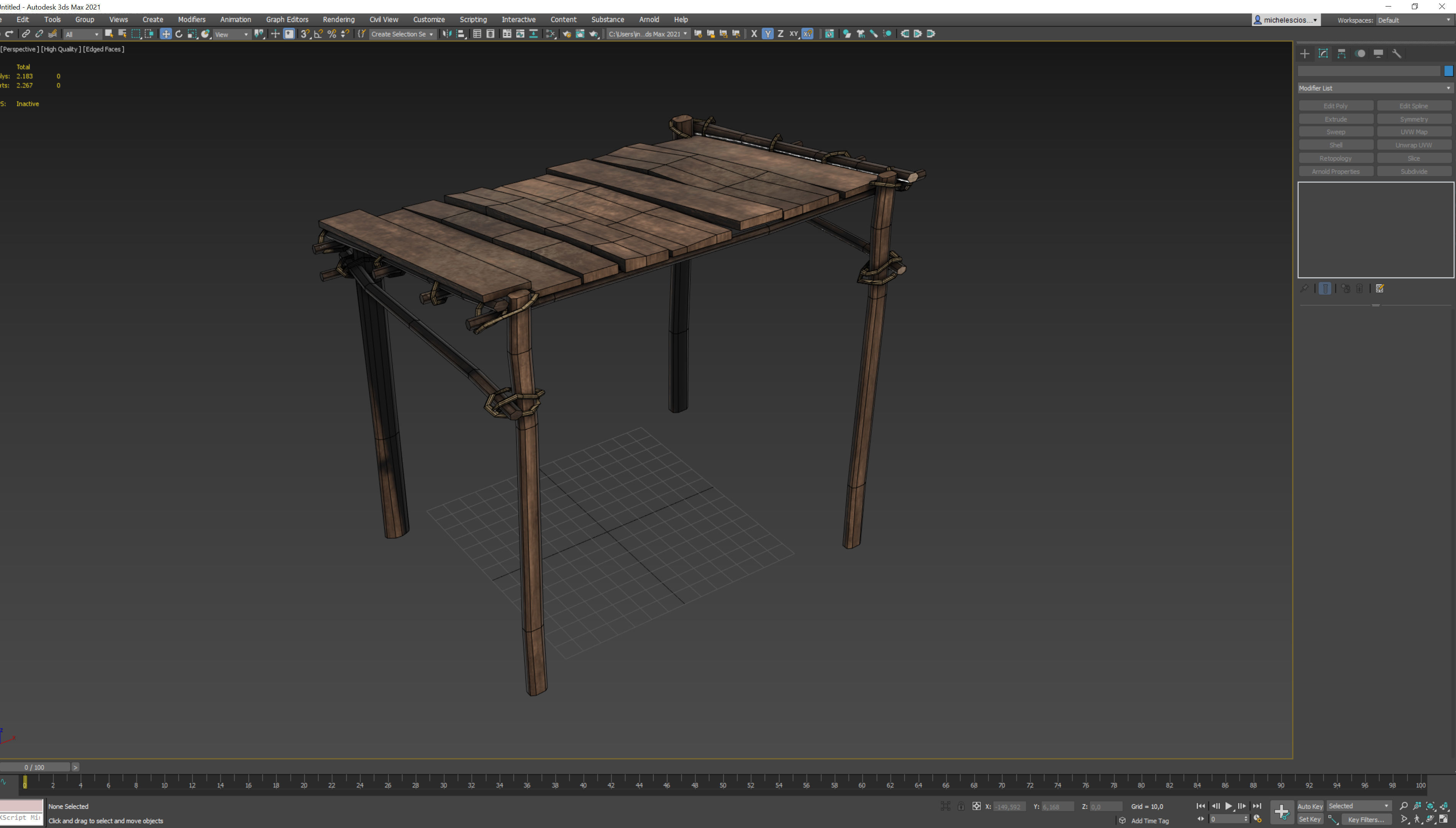 medieval canopy low poly 3d model  Low-poly 3D model_5