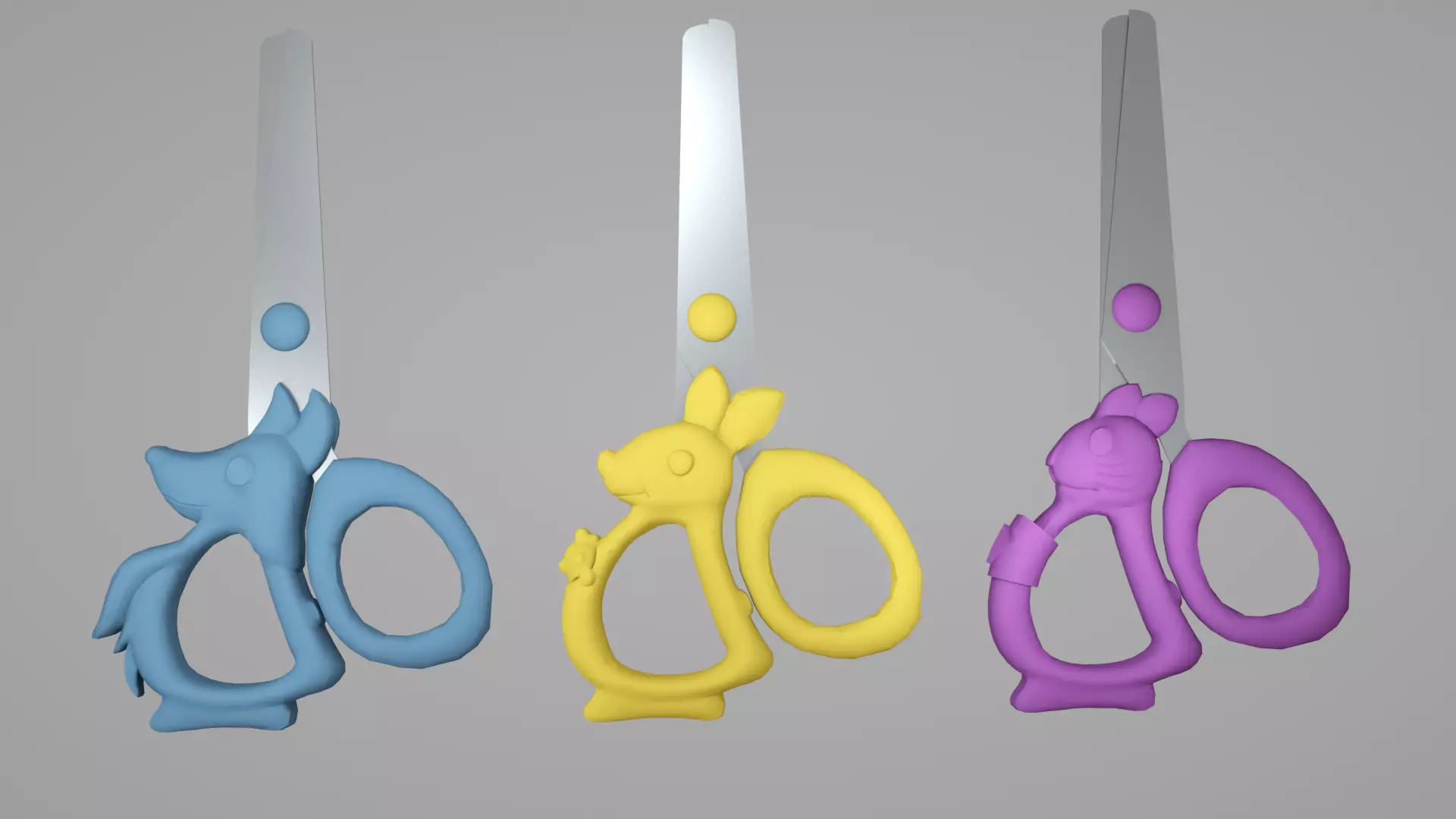 Scissors animals Low-poly 3D model_0