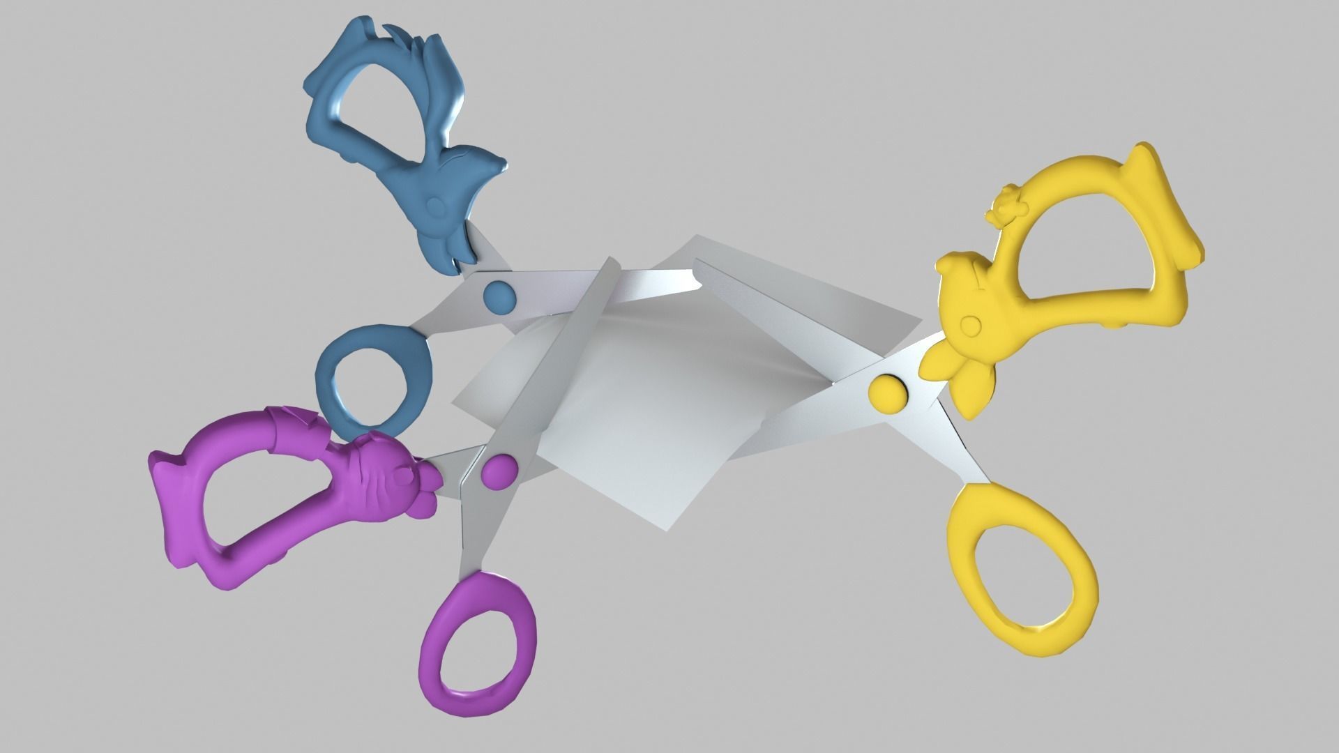 Scissors animals Low-poly 3D model_1