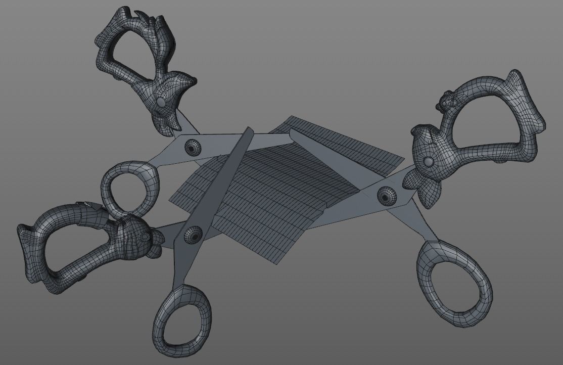 Scissors animals Low-poly 3D model_3