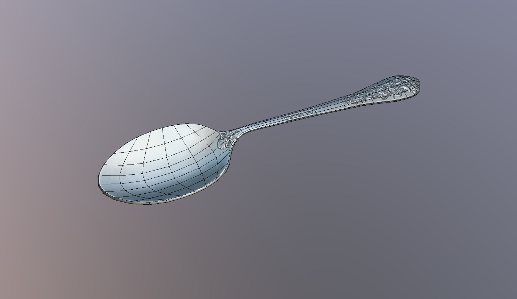 Spoon Low-poly 3D model_4