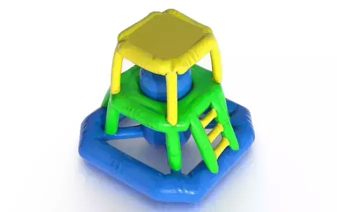 Modular folding water park GUARD TOWER Low-poly 3D model