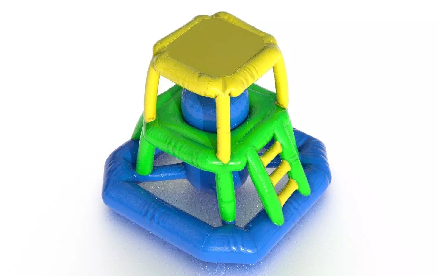 Modular folding water park GUARD TOWER Low-poly 3D model_0