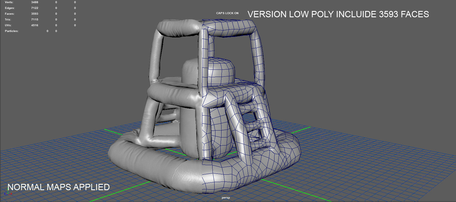 Modular folding water park GUARD TOWER Low-poly 3D model_12