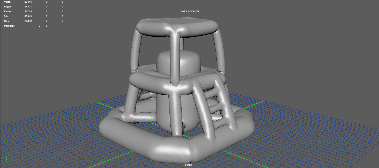 Modular folding water park GUARD TOWER Low-poly 3D model_5