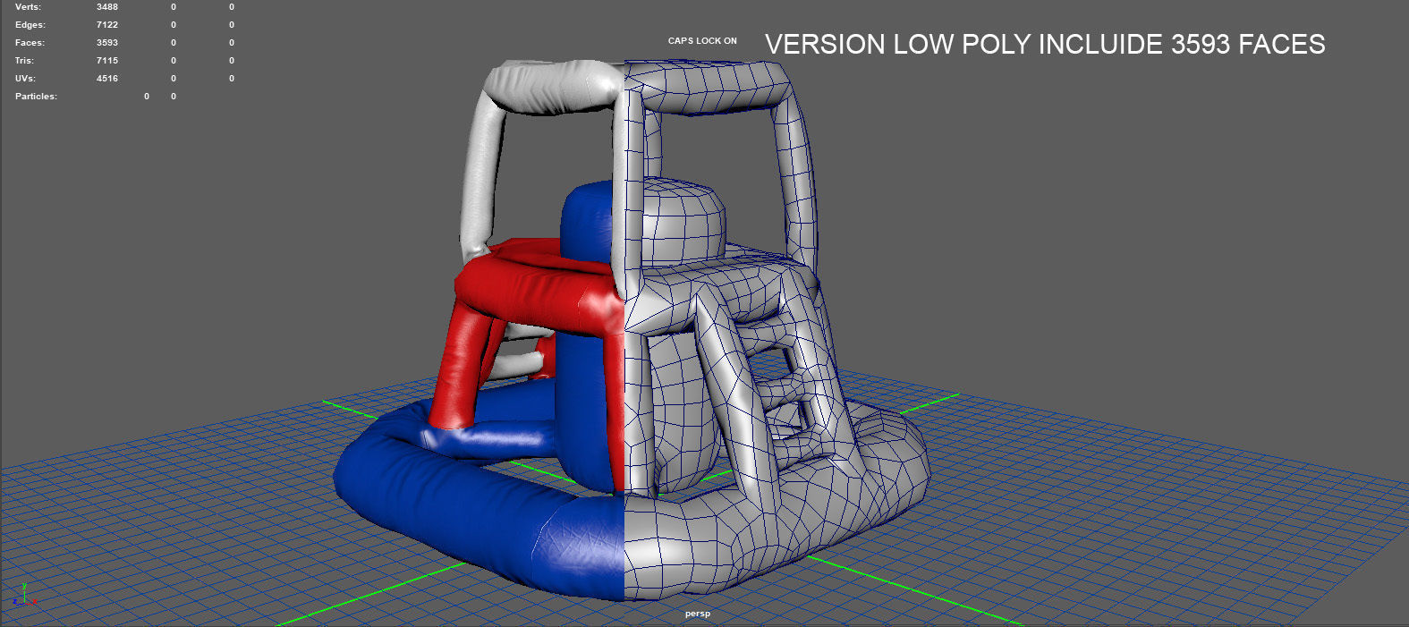 Modular folding water park GUARD TOWER Low-poly 3D model_11