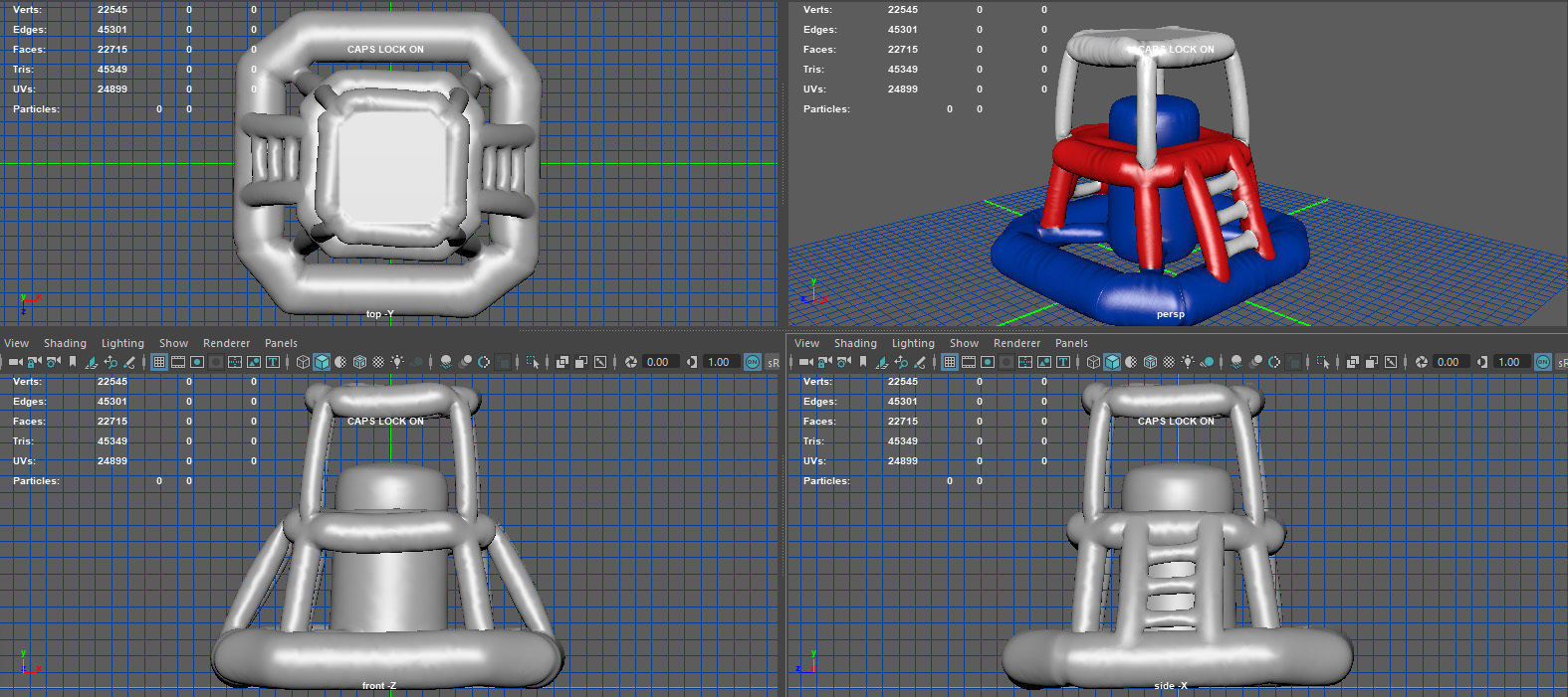 Modular folding water park GUARD TOWER Low-poly 3D model_9