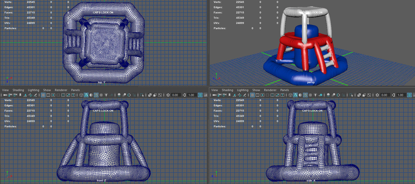 Modular folding water park GUARD TOWER Low-poly 3D model_10