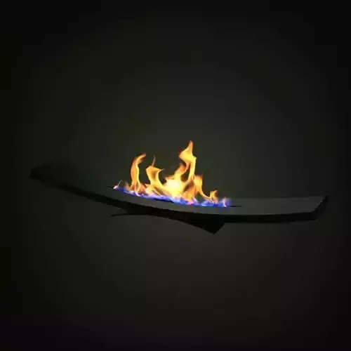 Modern Black Fireplace 3D model