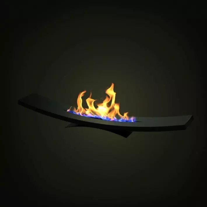 Modern Black Fireplace 3D model_0