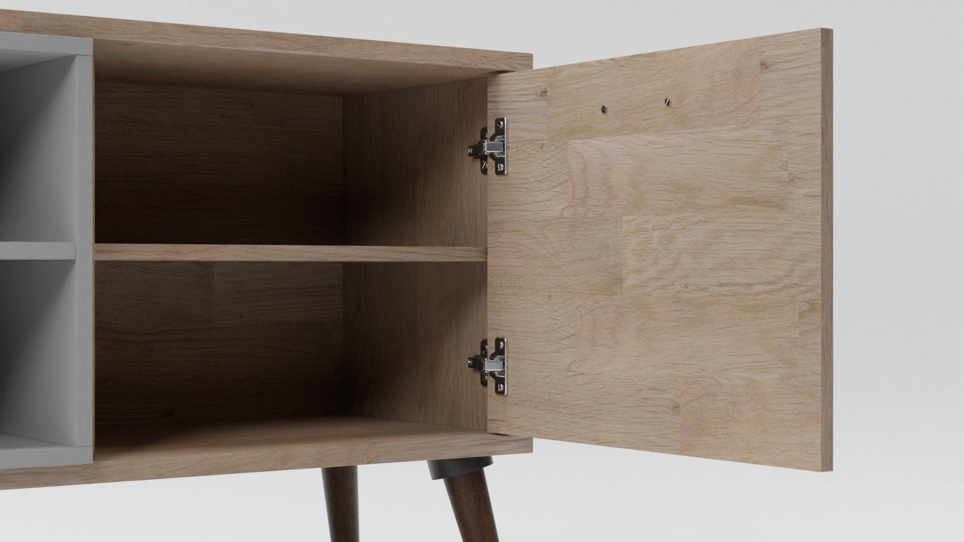 ALLOA TV Stand Light Wood with Grey 3D model_6