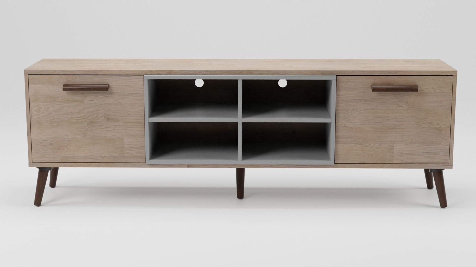 ALLOA TV Stand Light Wood with Grey 3D model_1