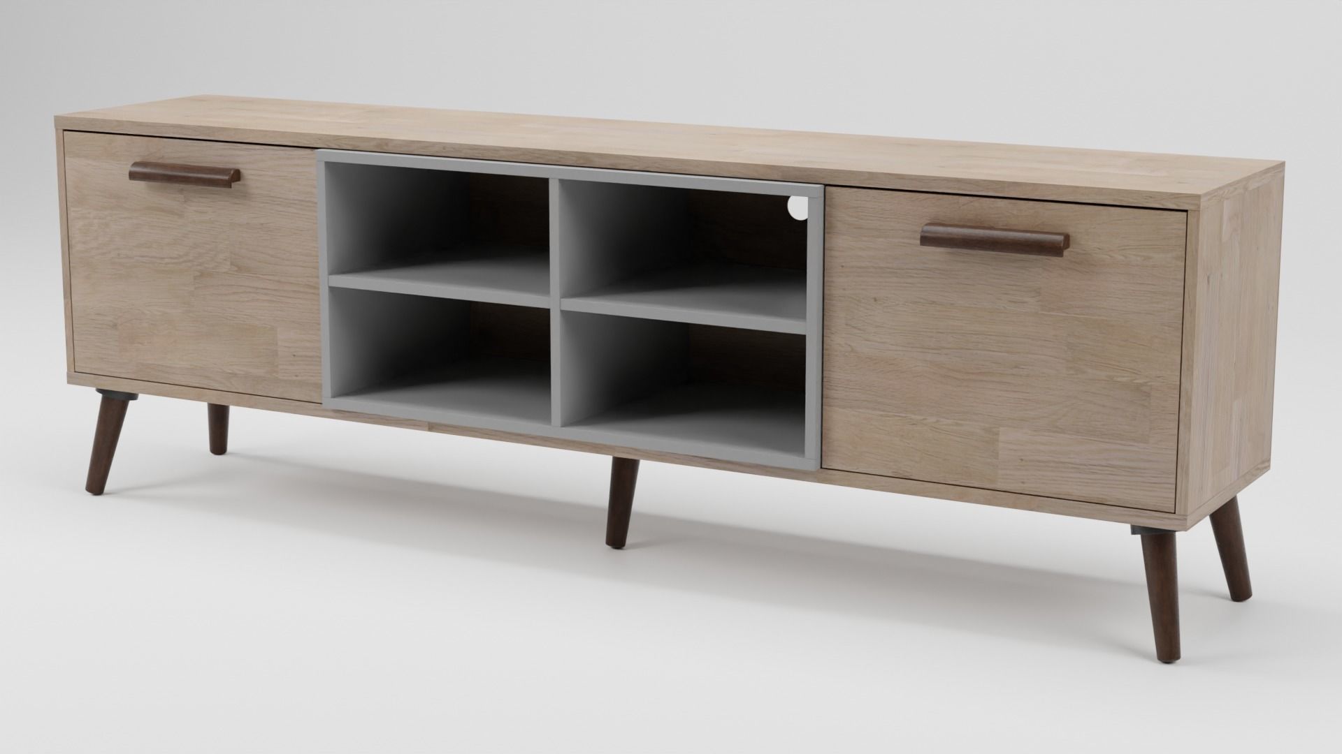 ALLOA TV Stand Light Wood with Grey 3D model_2