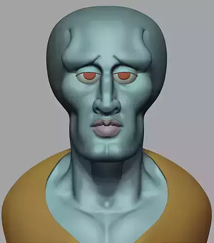 Handsome squidward bust 3D print model