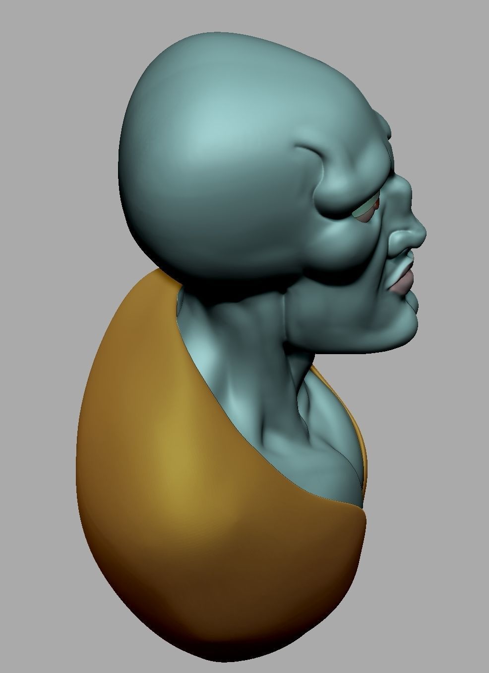 Handsome squidward bust 3D print model_5
