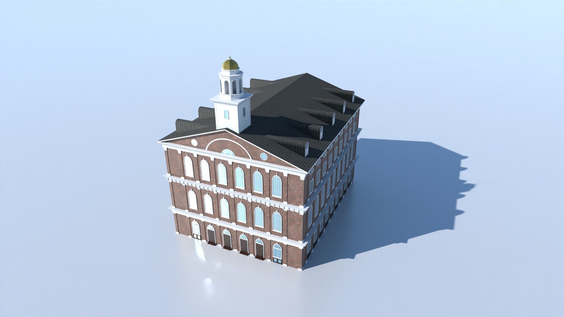 Faneuil Hall Marketplace Low-poly 3D model_3