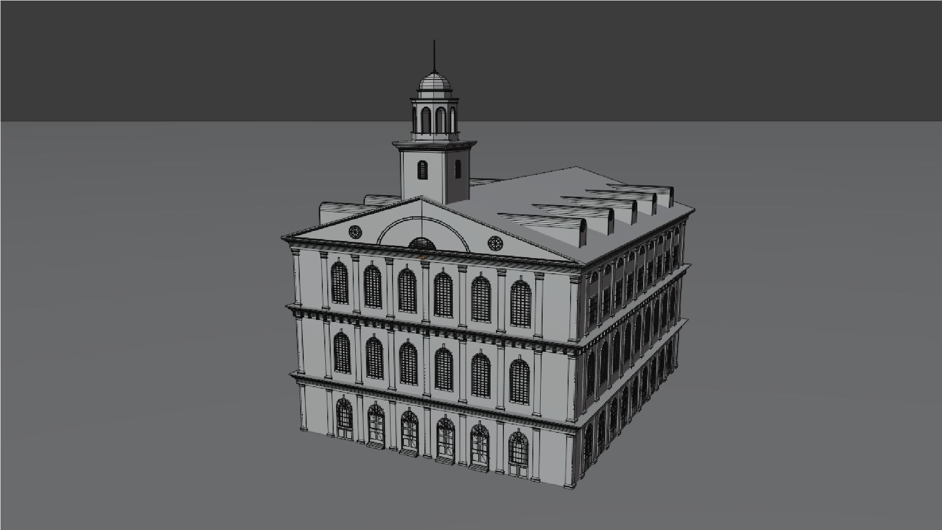 Faneuil Hall Marketplace Low-poly 3D model_7