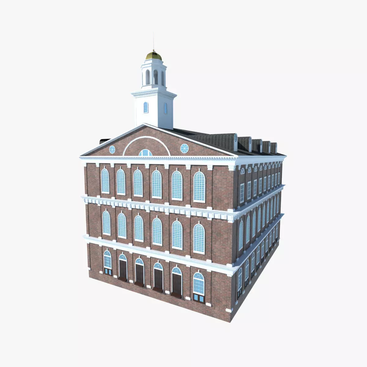 Faneuil Hall Marketplace Low-poly 3D model_0