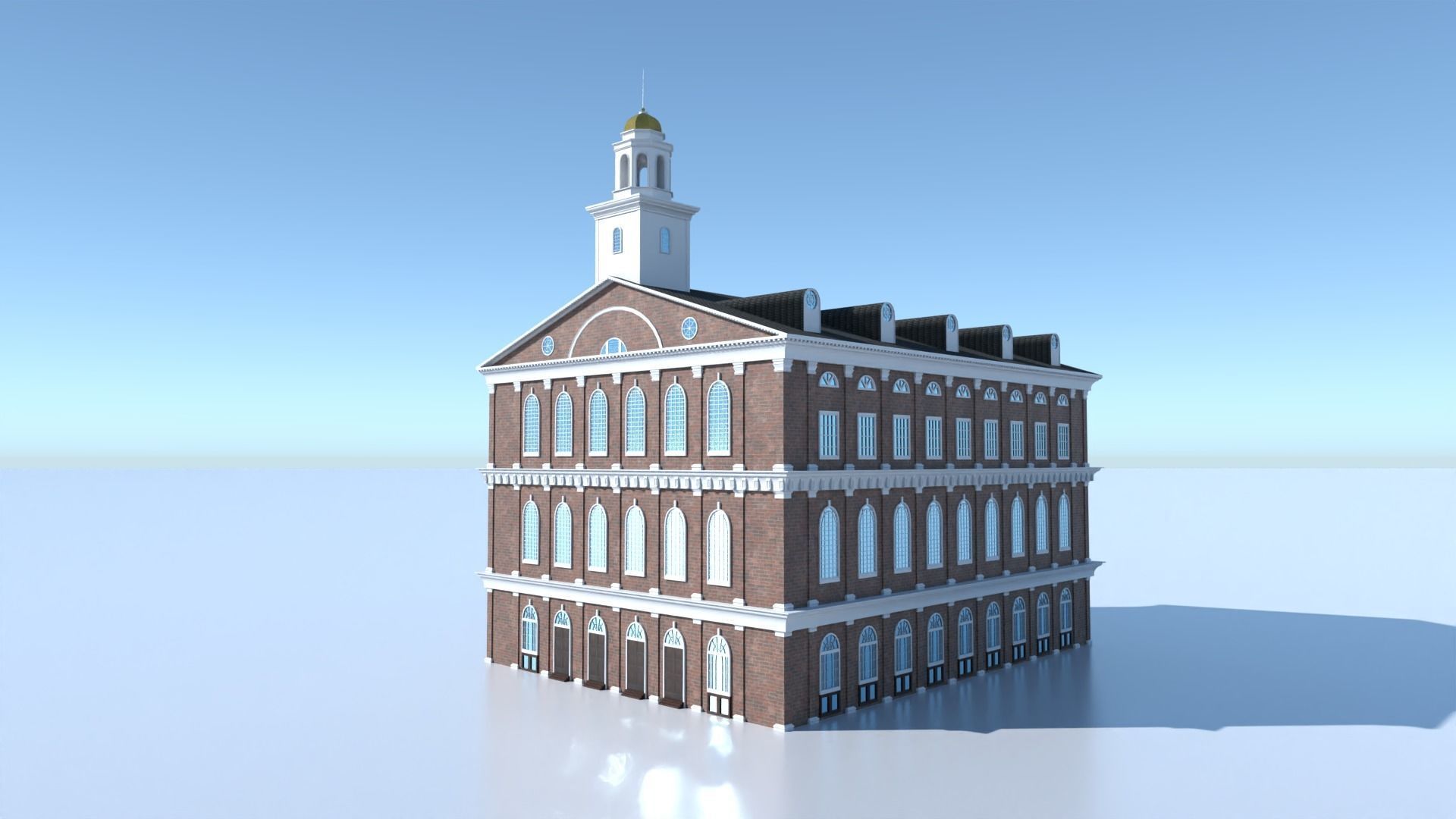 Faneuil Hall Marketplace Low-poly 3D model_1