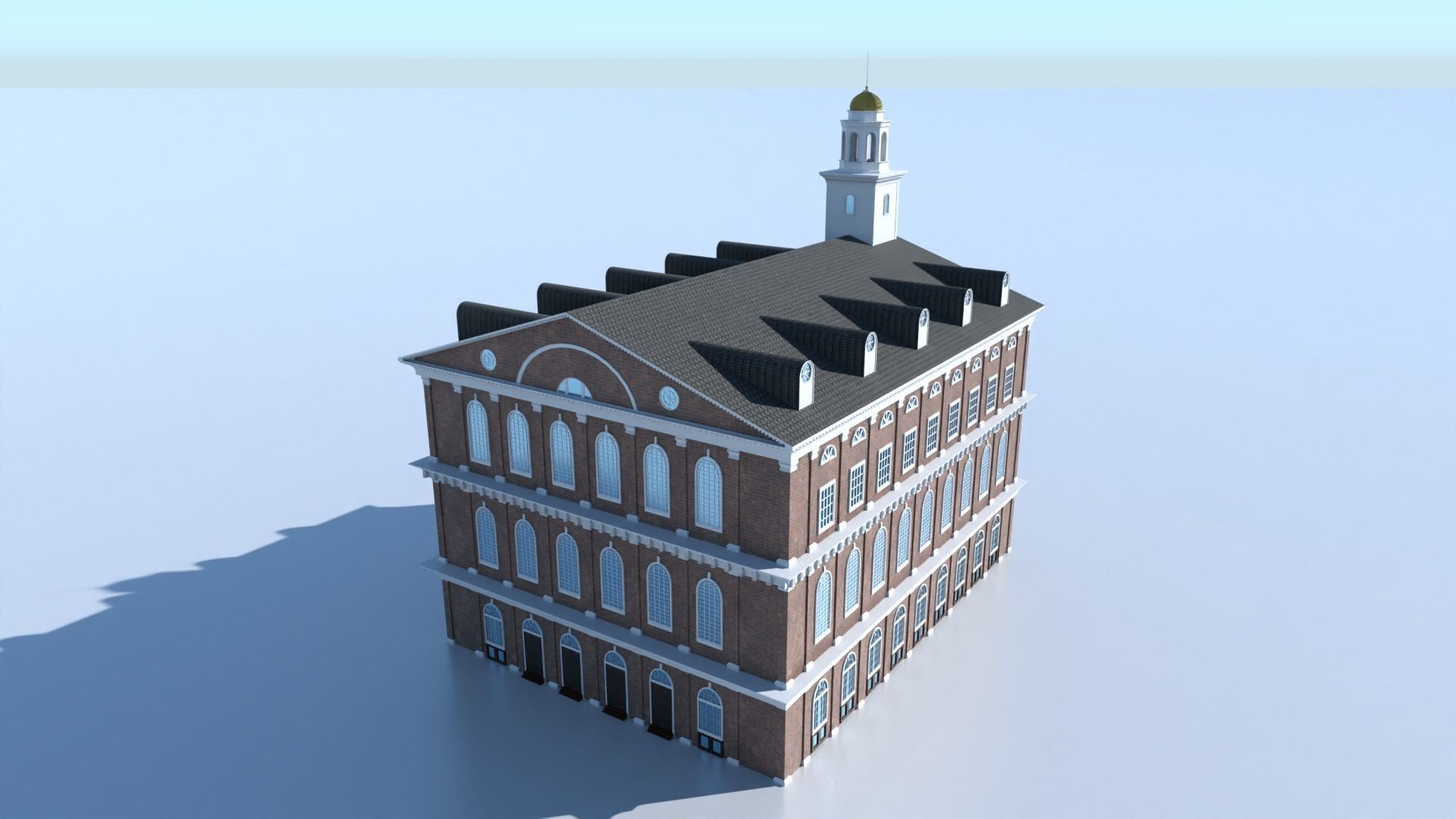 Faneuil Hall Marketplace Low-poly 3D model_2