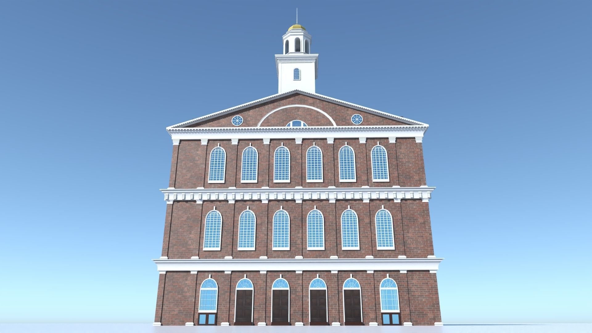 Faneuil Hall Marketplace Low-poly 3D model_4