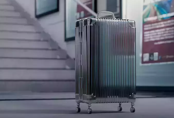 suitcase three pieces of luggage on wheels