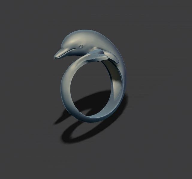 Dolphin ring 3D print model_8