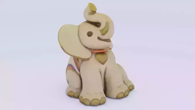 Porcelain elephant statuette