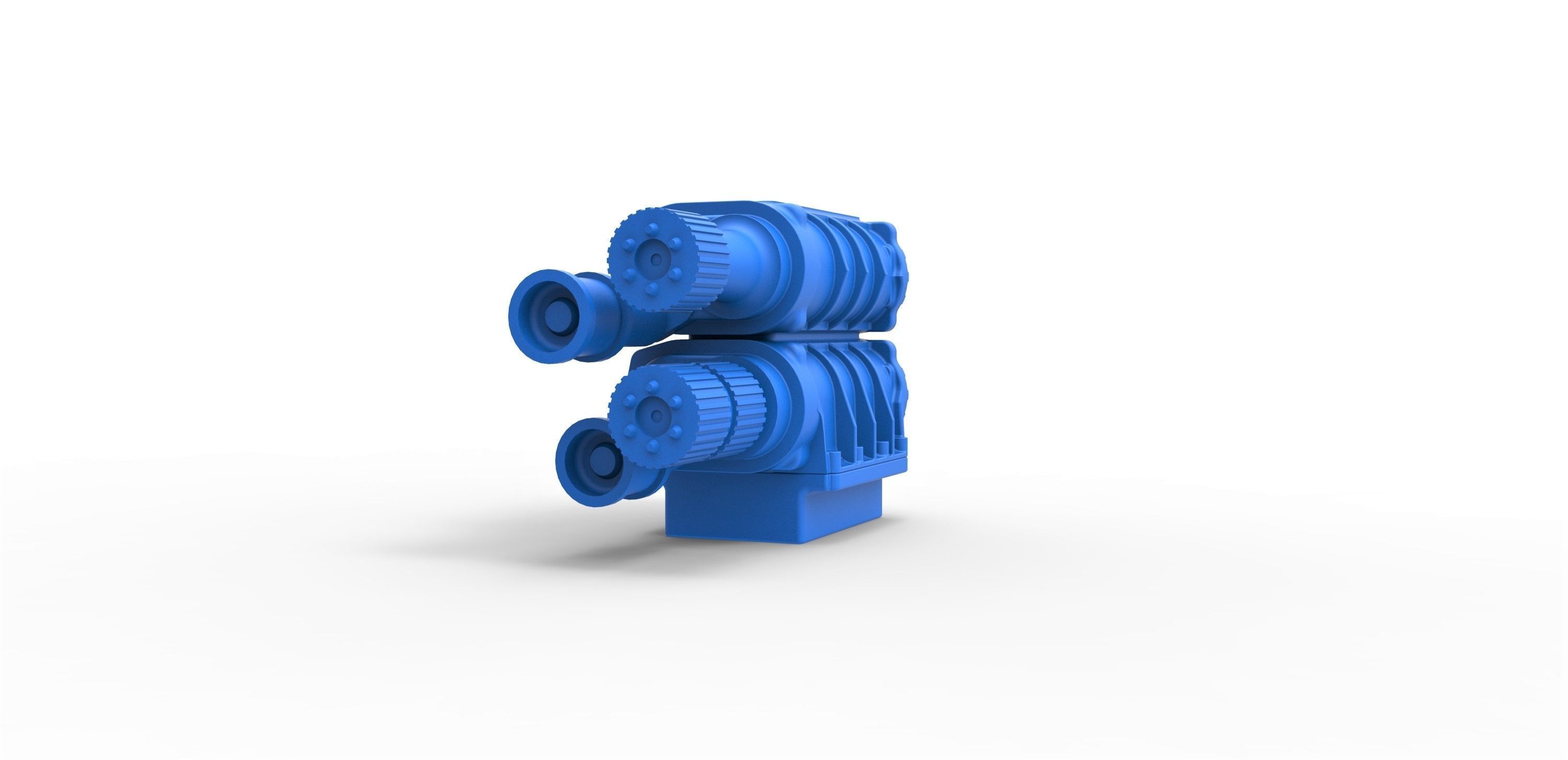 Double Supercharger Scale 1 to 25 3D print model_3