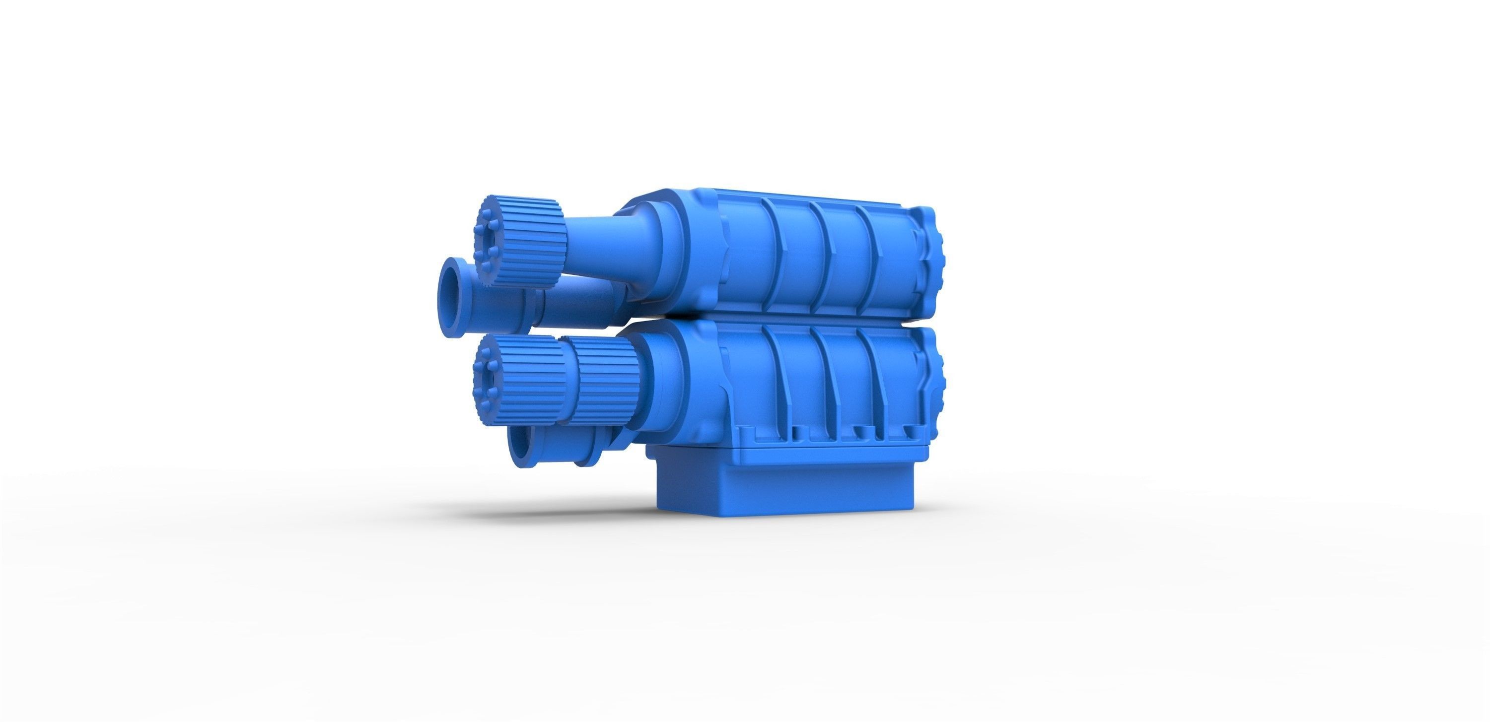 Double Supercharger Scale 1 to 25 3D print model_1