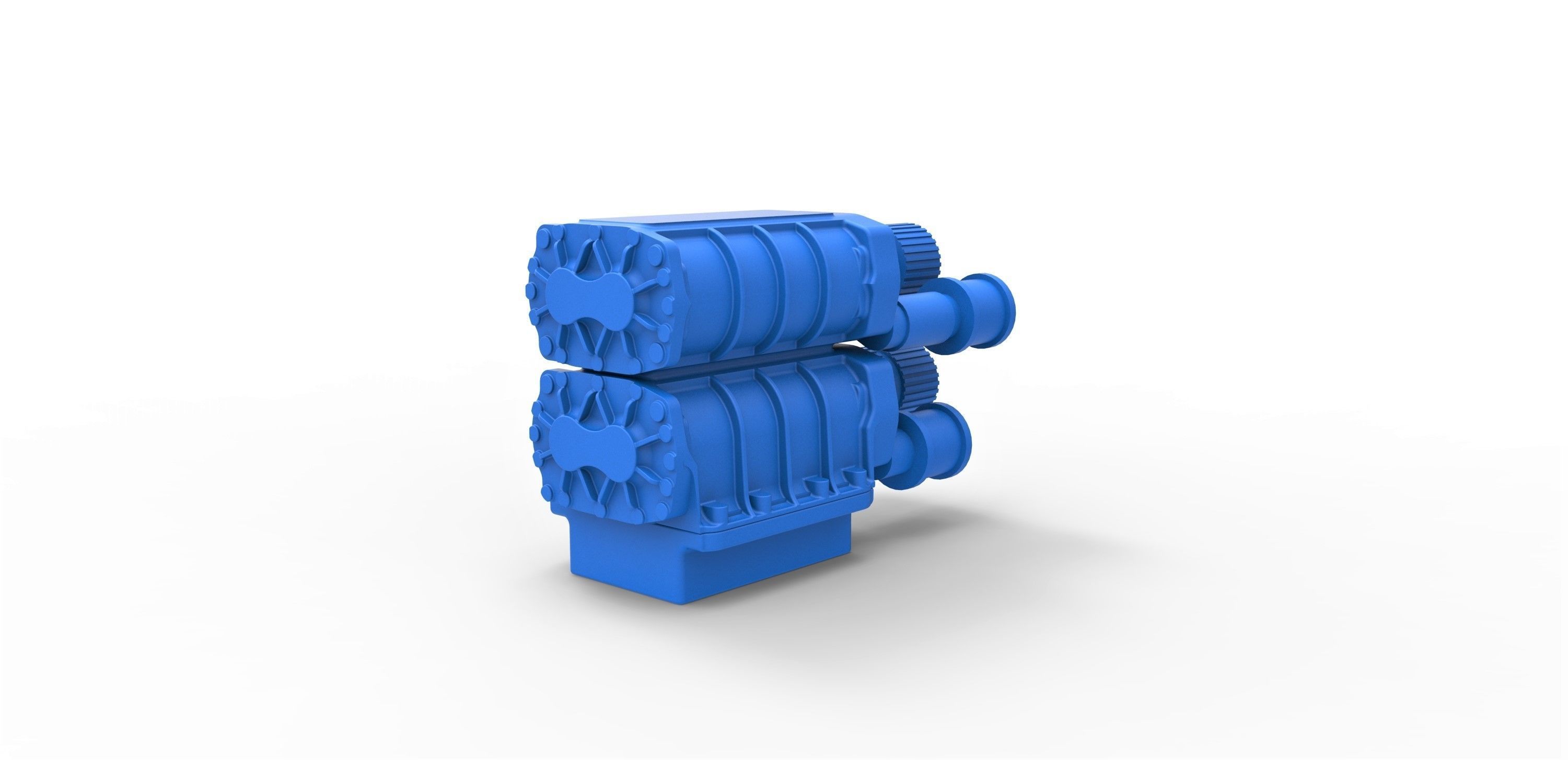 Double Supercharger Scale 1 to 25 3D print model_11