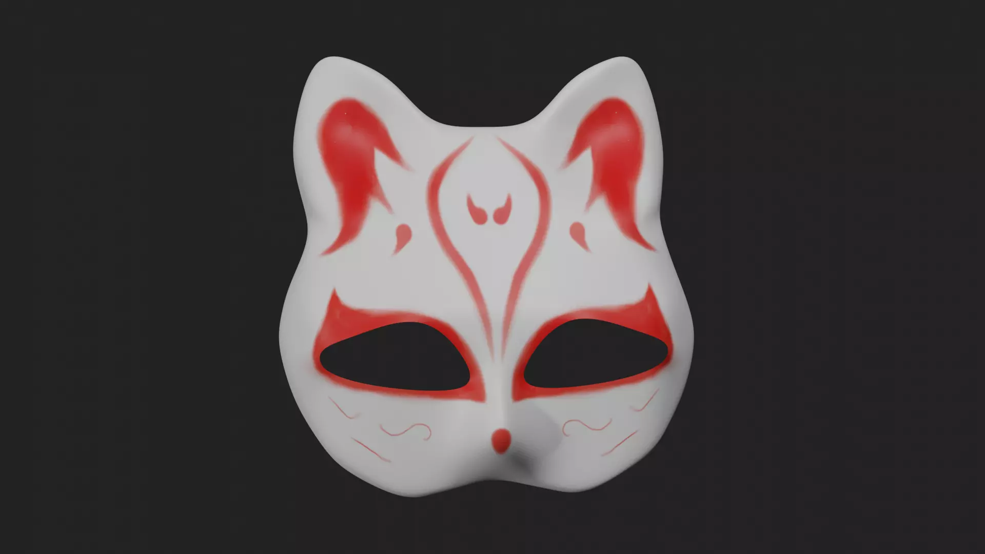 demon Japanese mask Free low-poly 3D model