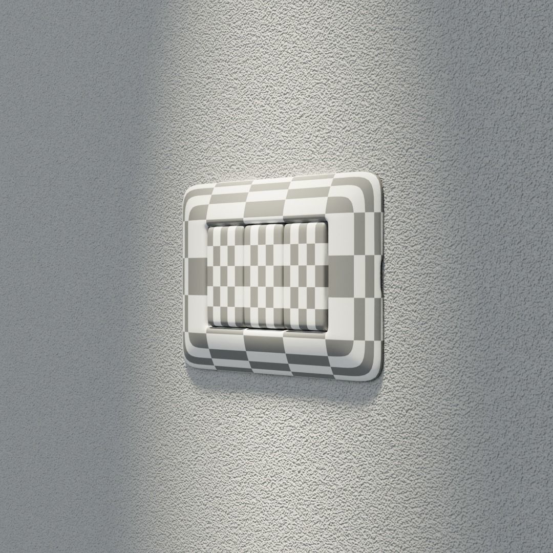 Bticino Matix Wall Socket TV and LAN Low-poly 3D model_3