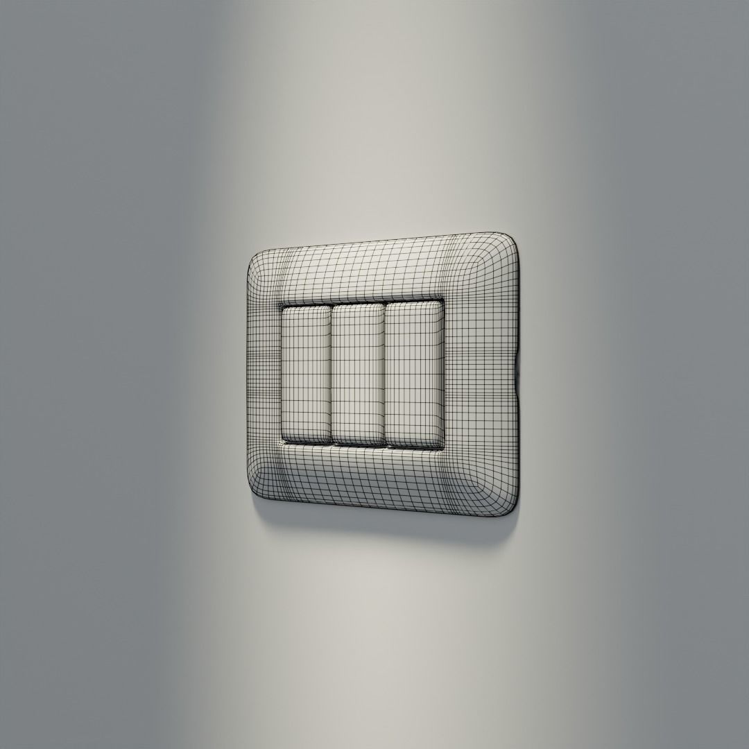Bticino Matix Wall Socket TV and LAN Low-poly 3D model_4
