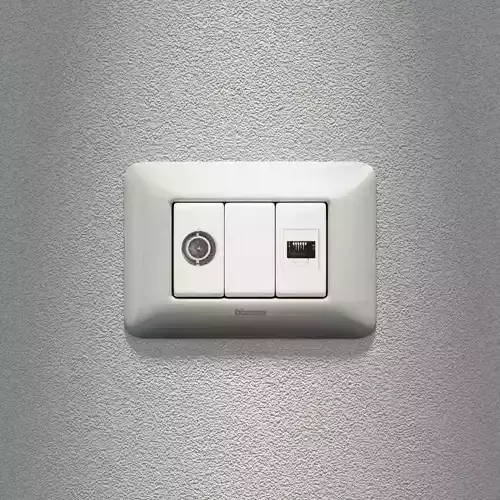 Bticino Matix Wall Socket TV and LAN Low-poly 3D model