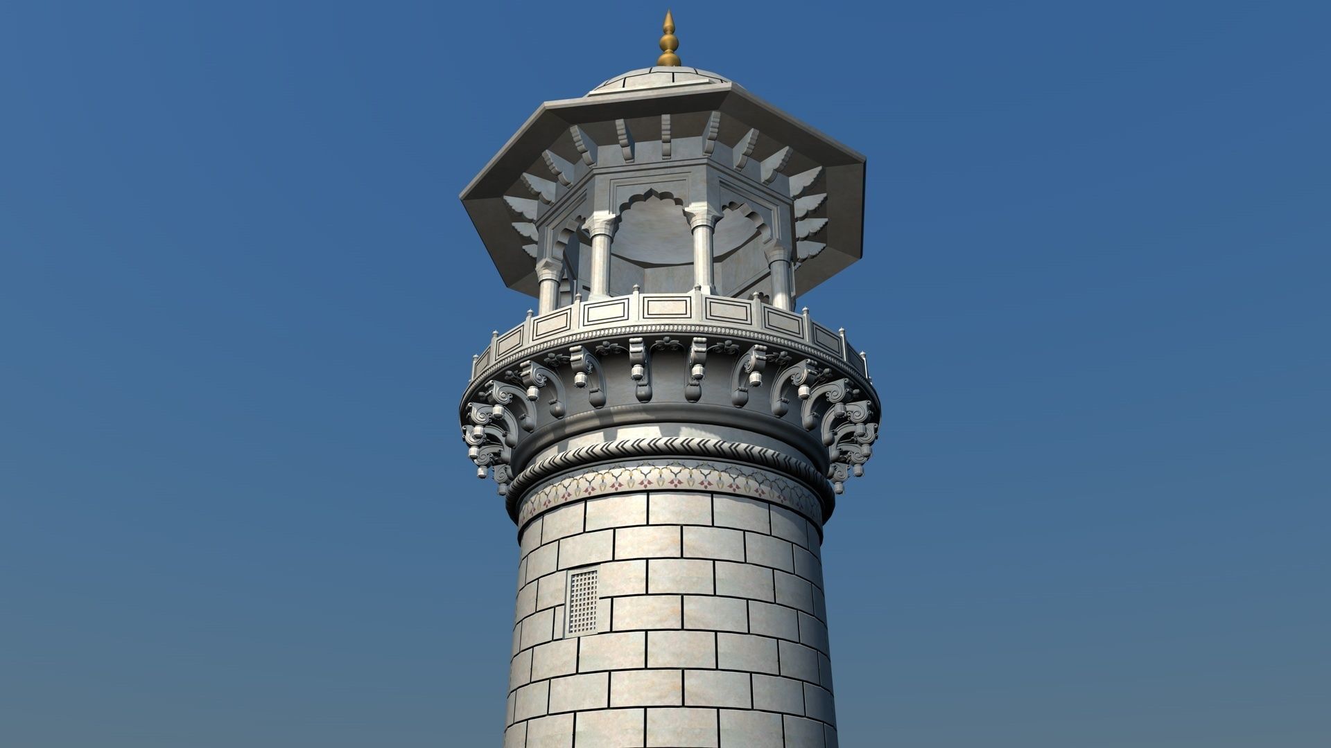 Big Taj Minar 3D model_9