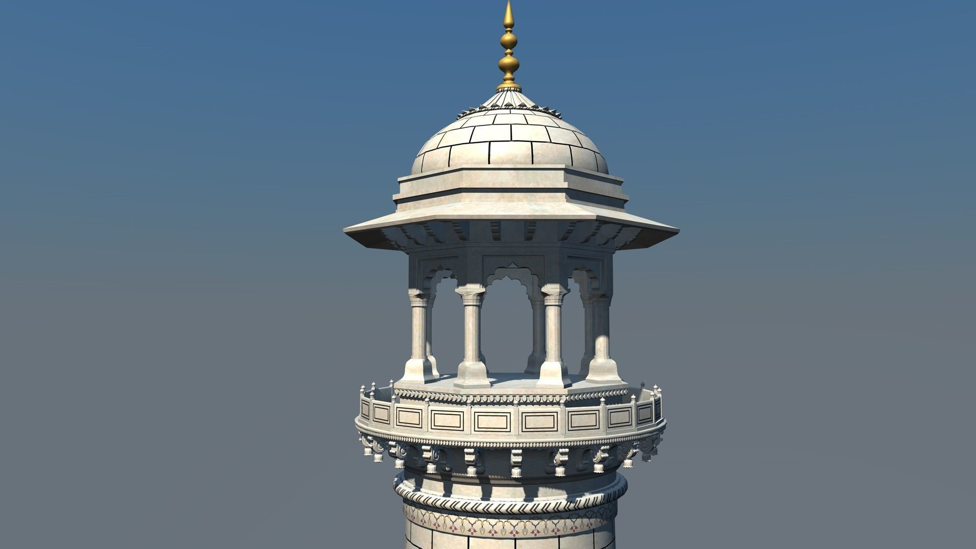 Big Taj Minar 3D model_1
