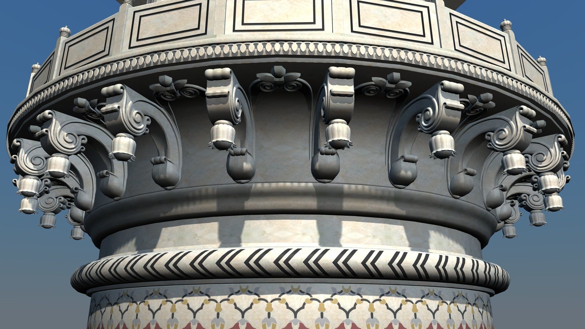 Big Taj Minar 3D model_7