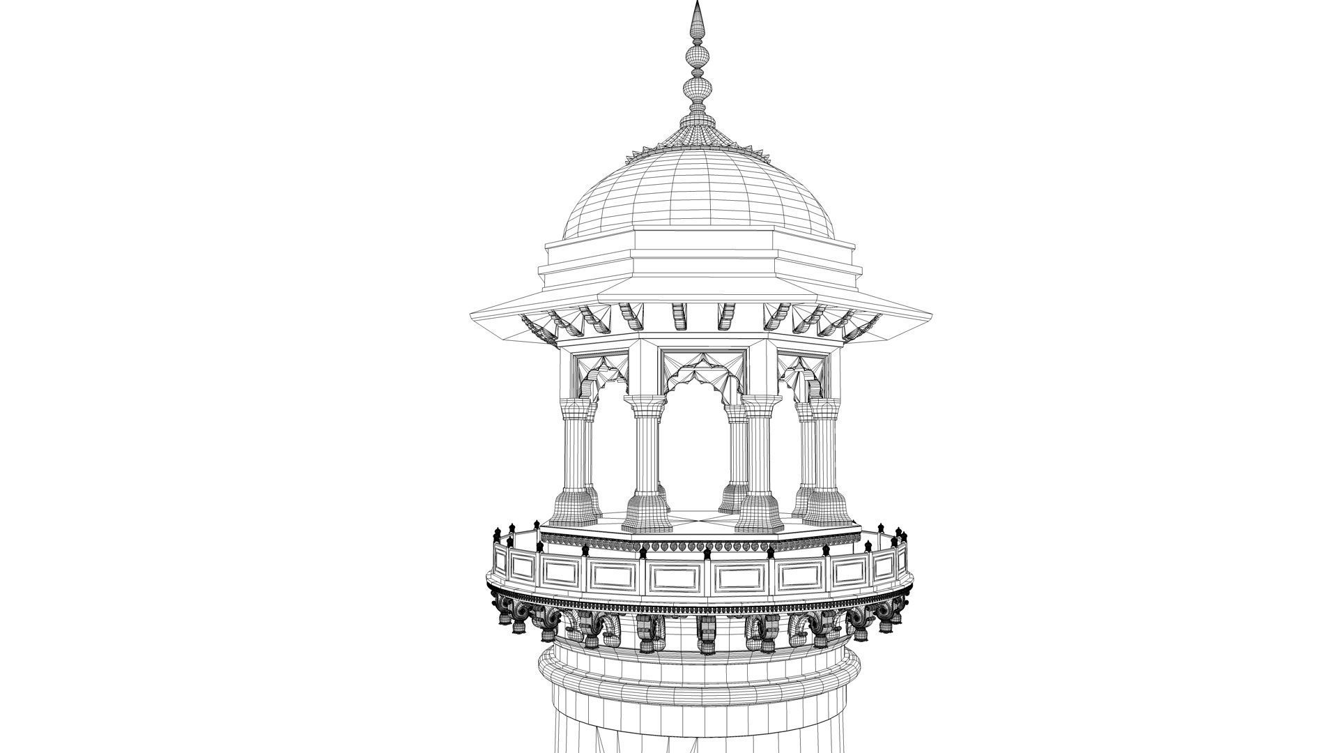 Big Taj Minar 3D model_2