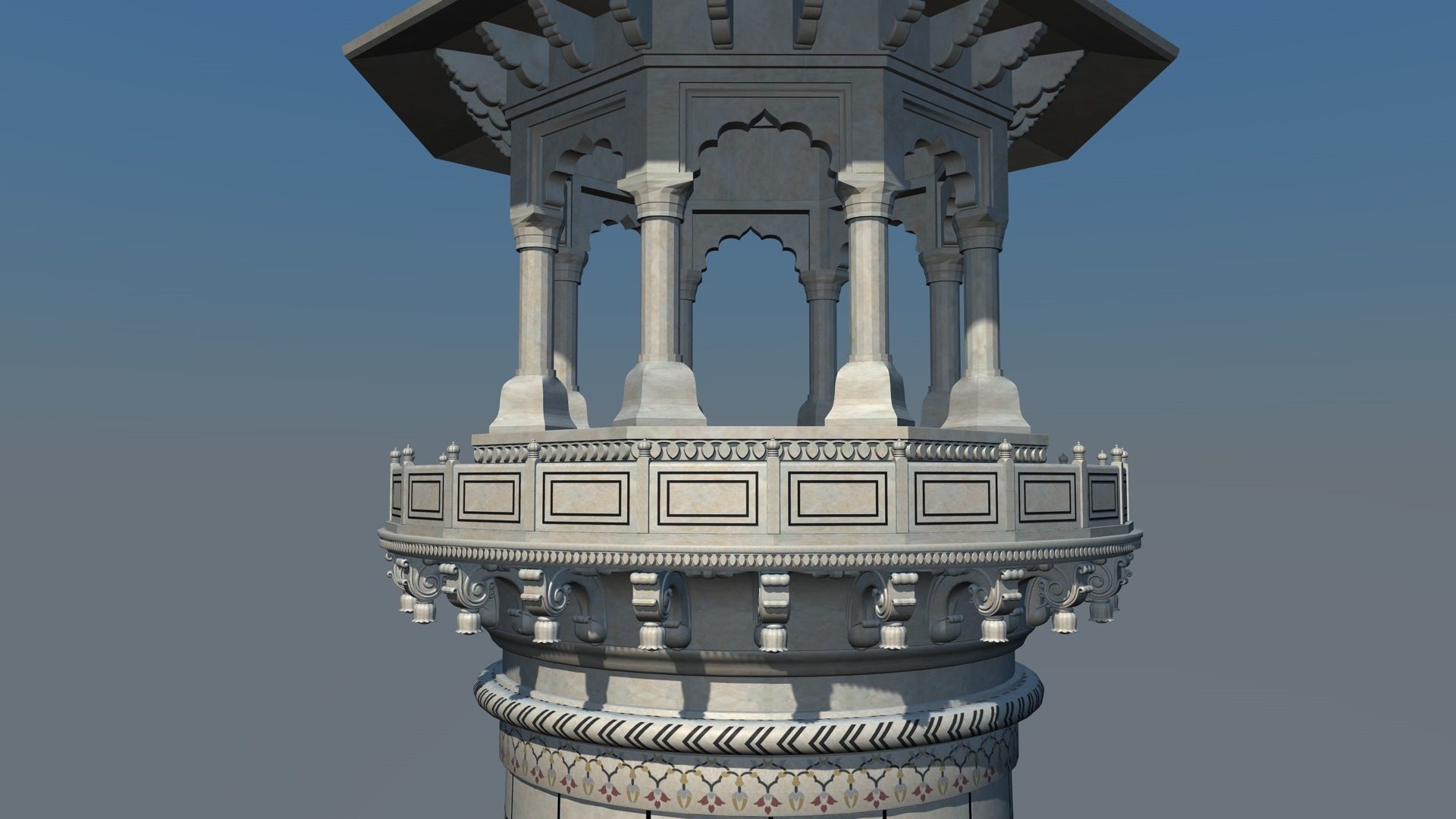 Big Taj Minar 3D model_4