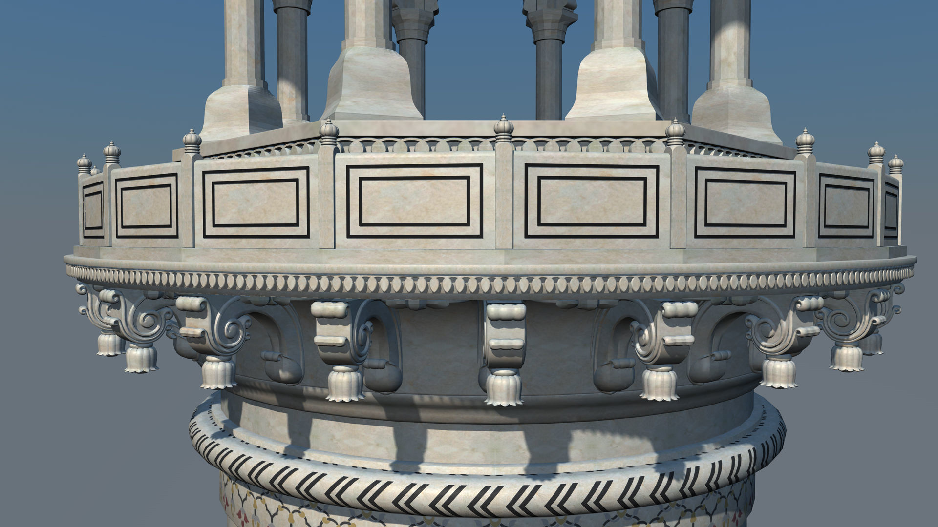 Big Taj Minar 3D model_5