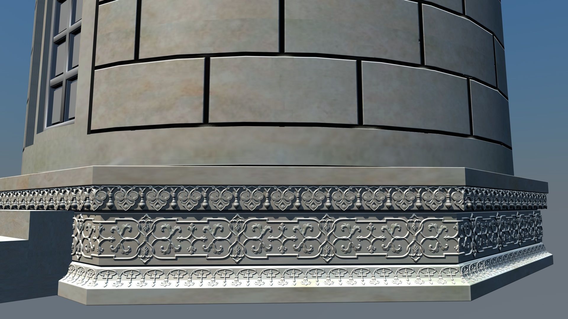 Big Taj Minar 3D model_15