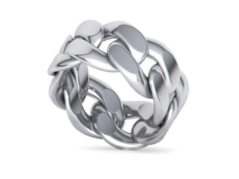 Cuban Link Chain Ring Miami Ring 12mm wide 3D print model_12