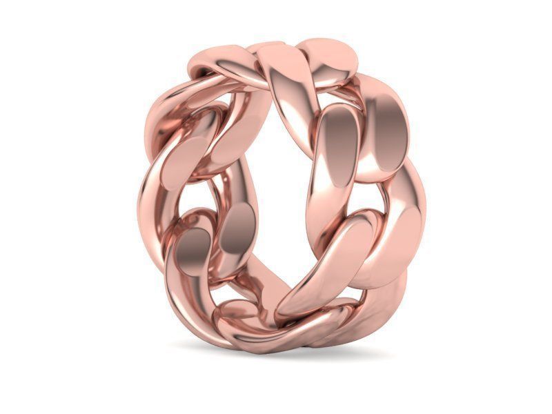 Cuban Link Chain Ring Miami Ring 12mm wide 3D print model_8