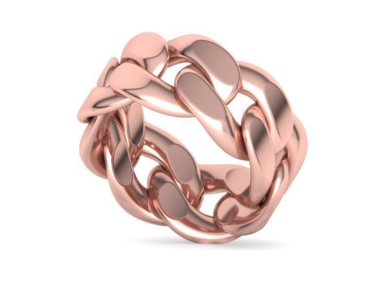 Cuban Link Chain Ring Miami Ring 12mm wide 3D print model_11