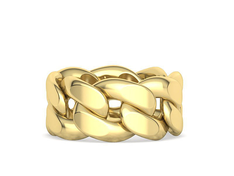 Cuban Link Chain Ring Miami Ring 12mm wide 3D print model_4