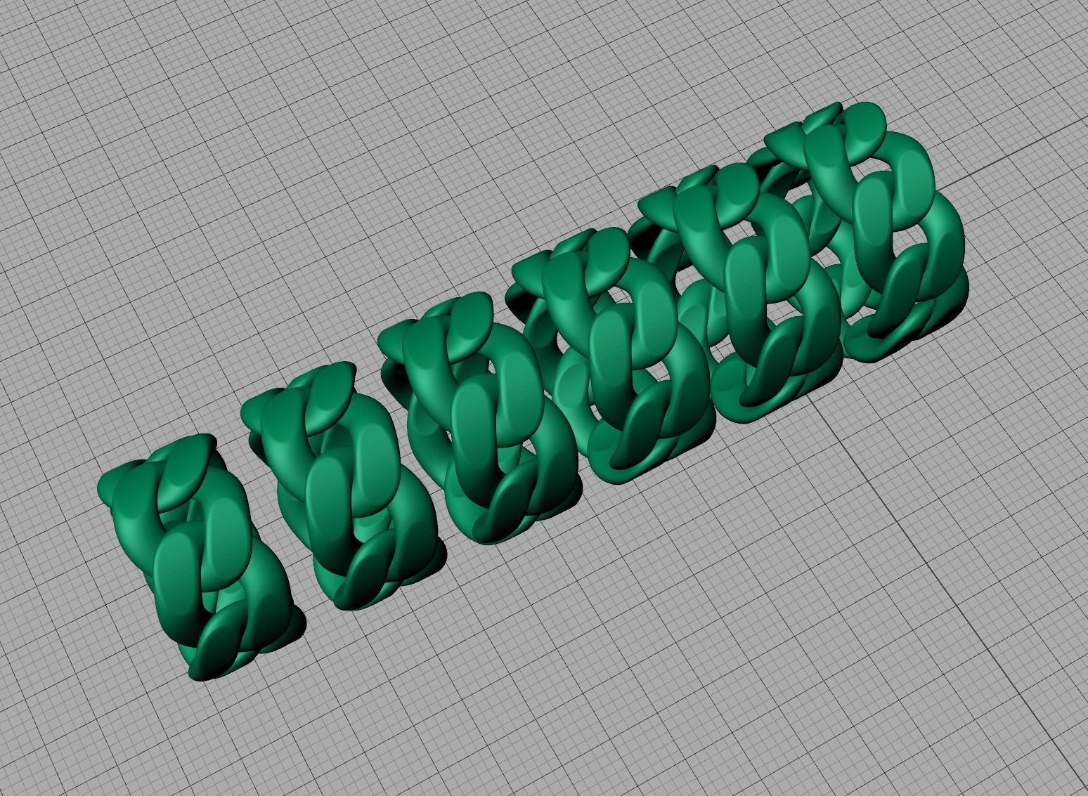 Cuban Link Chain Ring Miami Ring 12mm wide 3D print model_17